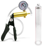 LeLuv® Ultima Penis Pump - Black Silicone Grips and Clear Hose - Round Flange Cylinders
