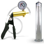 LeLuv® Ultima Penis Pump - Black Silicone Grips and Clear Hose - Wide Flange Cylinders