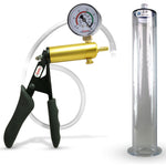 LeLuv® Ultima Penis Pump - Black Silicone Grips and Clear Hose - Wide Flange Cylinders