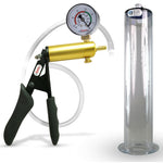 LeLuv® Ultima Penis Pump - Black Silicone Grips and Clear Hose - Wide Flange Cylinders