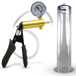 LeLuv® Ultima Penis Pump - Black Silicone Grips and Clear Hose - Wide Flange Cylinders
