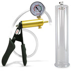 LeLuv® Ultima Penis Pump - Black Silicone Grips and Clear Hose - Round Flange Cylinders
