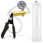 LeLuv® Ultima Penis Pump - Black Silicone Grips and Clear Hose - Round Flange Cylinders