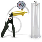 LeLuv® Ultima Penis Pump - Black Silicone Grips and Clear Hose - Round Flange Cylinders
