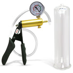 LeLuv® Ultima Penis Pump - Black Silicone Grips and Clear Hose - Round Flange Cylinders