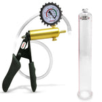 LeLuv® Ultima Penis Pump - Black Silicone Grips and Clear Hose - Round Flange Cylinders