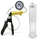 LeLuv® Ultima Penis Pump - Black Silicone Grips and Clear Hose - Round Flange Cylinders