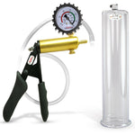LeLuv® Ultima Penis Pump - Black Silicone Grips and Clear Hose - Round Flange Cylinders
