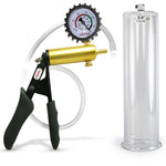 LeLuv® Ultima Penis Pump - Black Silicone Grips and Clear Hose - Round Flange Cylinders