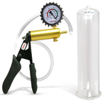 LeLuv® Ultima Penis Pump - Black Silicone Grips and Clear Hose - Round Flange Cylinders