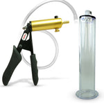 LeLuv® Ultima Penis Pump - Black Silicone Grips and Clear Hose - Wide Flange Cylinders