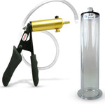 LeLuv® Ultima Penis Pump - Black Silicone Grips and Clear Hose - Wide Flange Cylinders