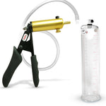 LeLuv® Ultima Penis Pump - Black Silicone Grips and Clear Hose - Round Flange Cylinders