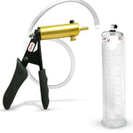 LeLuv® Ultima Penis Pump - Black Silicone Grips and Clear Hose - Round Flange Cylinders
