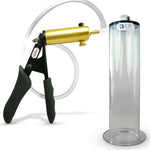 LeLuv® Ultima Penis Pump - Black Silicone Grips and Clear Hose - Wide Flange Cylinders