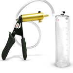 LeLuv® Ultima Penis Pump - Black Silicone Grips and Clear Hose - Round Flange Cylinders