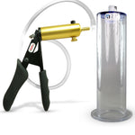 LeLuv® Ultima Penis Pump - Black Silicone Grips and Clear Hose - Wide Flange Cylinders