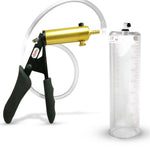 LeLuv® Ultima Penis Pump - Black Silicone Grips and Clear Hose - Round Flange Cylinders