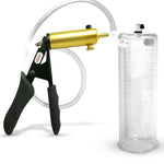 LeLuv® Ultima Penis Pump - Black Silicone Grips and Clear Hose - Round Flange Cylinders