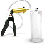 LeLuv® Ultima Penis Pump - Black Silicone Grips and Clear Hose - Round Flange Cylinders