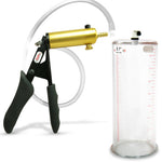 LeLuv® Ultima Penis Pump - Black Silicone Grips and Clear Hose - Round Flange Cylinders