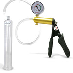 LeLuv® Ultima Penis Pump - Black Silicone Grips and Clear Hose - Round Flange Cylinders