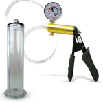 LeLuv® Ultima Penis Pump - Black Silicone Grips and Clear Hose - Wide Flange Cylinders