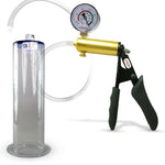 LeLuv® Ultima Penis Pump - Black Silicone Grips and Clear Hose - Wide Flange Cylinders