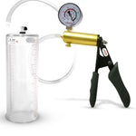 LeLuv® Ultima Penis Pump - Black Silicone Grips and Clear Hose - Round Flange Cylinders
