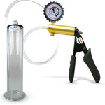LeLuv® Ultima Penis Pump - Black Silicone Grips and Clear Hose - Wide Flange Cylinders
