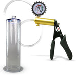 LeLuv® Ultima Penis Pump - Black Silicone Grips and Clear Hose - Wide Flange Cylinders