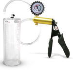 LeLuv® Ultima Penis Pump - Black Silicone Grips and Clear Hose - Round Flange Cylinders