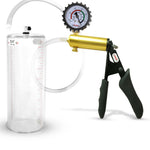 LeLuv® Ultima Penis Pump - Black Silicone Grips and Clear Hose - Round Flange Cylinders