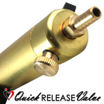 LeLuv® Ultima Brass Penis Pump - Blue Silicone Grip and Hose with Wide Flange Cylinders