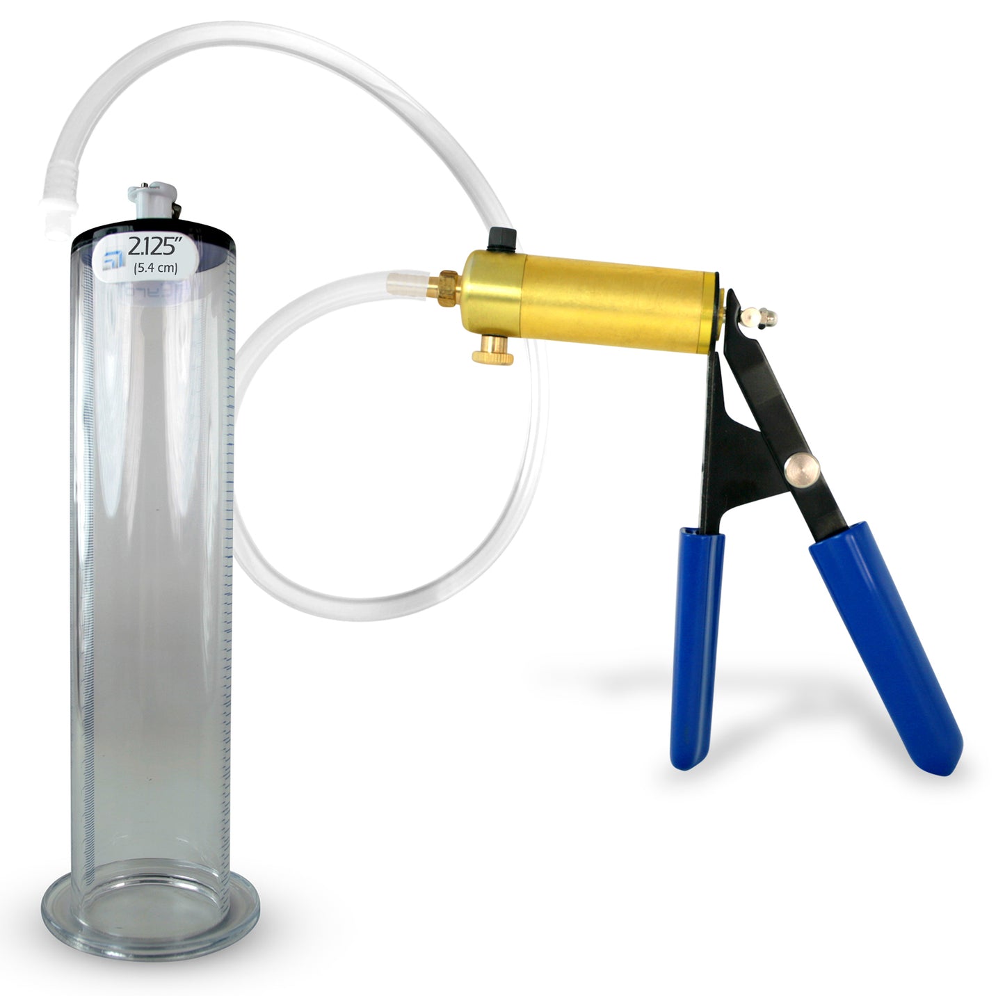 LeLuv® Ultima Penis Pump - Rubber Grips, Clear Hose with Wide Flange Cylinder - Choose Length & Diameter