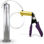 LeLuv® Ultima Penis Pump - Purple Silicone Grips, Clear Hose - Wide Flange Cylinders