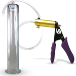 LeLuv® Ultima Penis Pump - Purple Silicone Grips, Clear Hose - Wide Flange Cylinders
