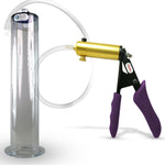 LeLuv® Ultima Penis Pump - Purple Silicone Grips, Clear Hose - Wide Flange Cylinders