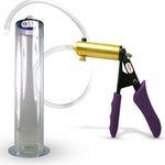 LeLuv® Ultima Penis Pump - Purple Silicone Grips, Clear Hose - Wide Flange Cylinders