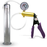 LeLuv® Ultima Penis Pump - Purple Silicone Grips, Clear Hose - Wide Flange Cylinders