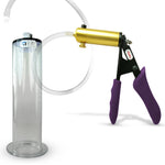 LeLuv® Ultima Penis Pump - Purple Silicone Grips, Clear Hose - Wide Flange Cylinders