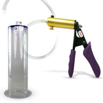 LeLuv® Ultima Penis Pump - Purple Silicone Grips, Clear Hose - Wide Flange Cylinders