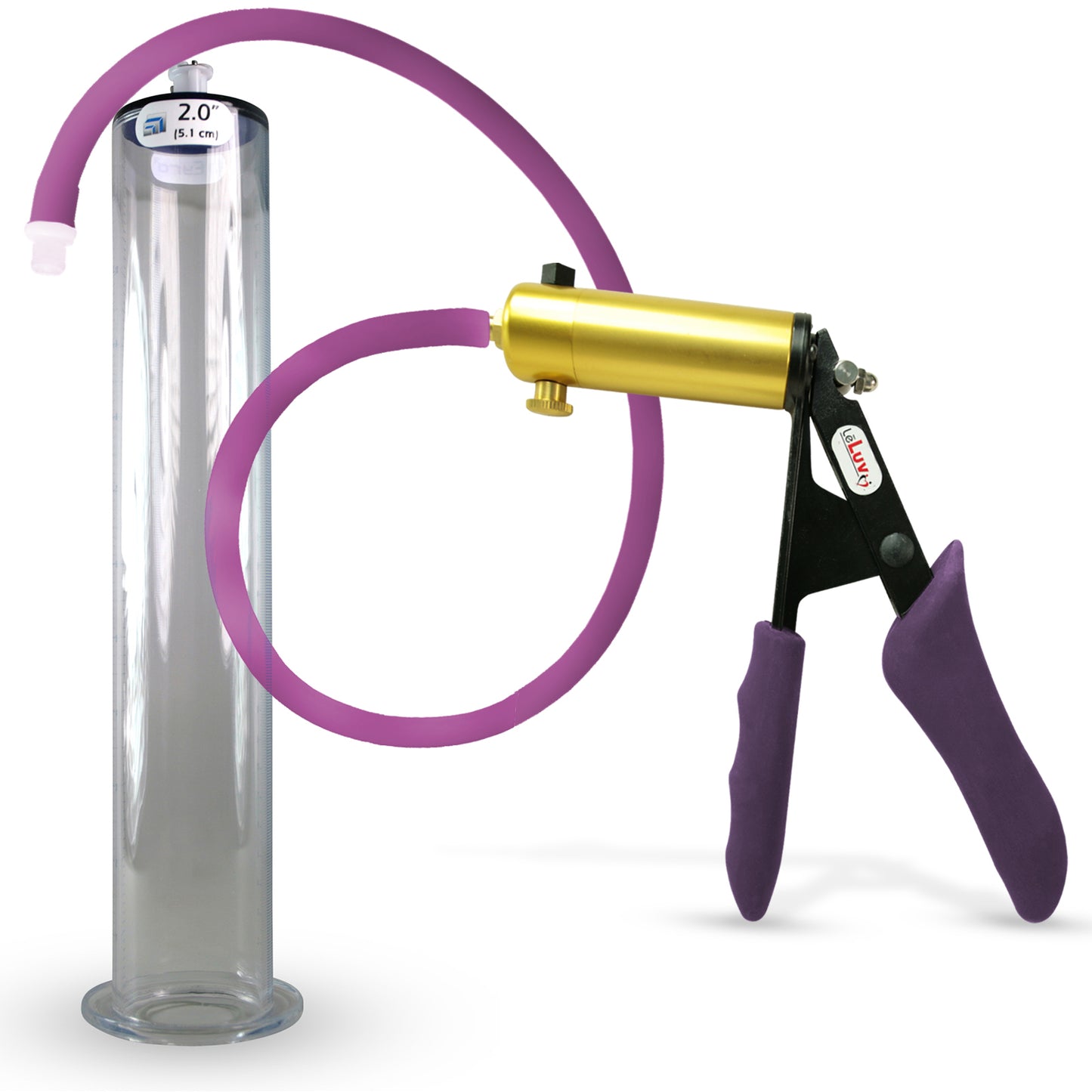 Penis Pump LeLuv ULTIMA Handle & Hose Silicone Ergonomic Grips, Silicone Hose with WIDE FLANGE Cylinder