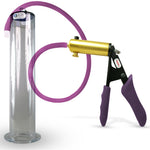 Penis Pump LeLuv ULTIMA Handle & Hose Silicone Ergonomic Grips, Silicone Hose with WIDE FLANGE Cylinder