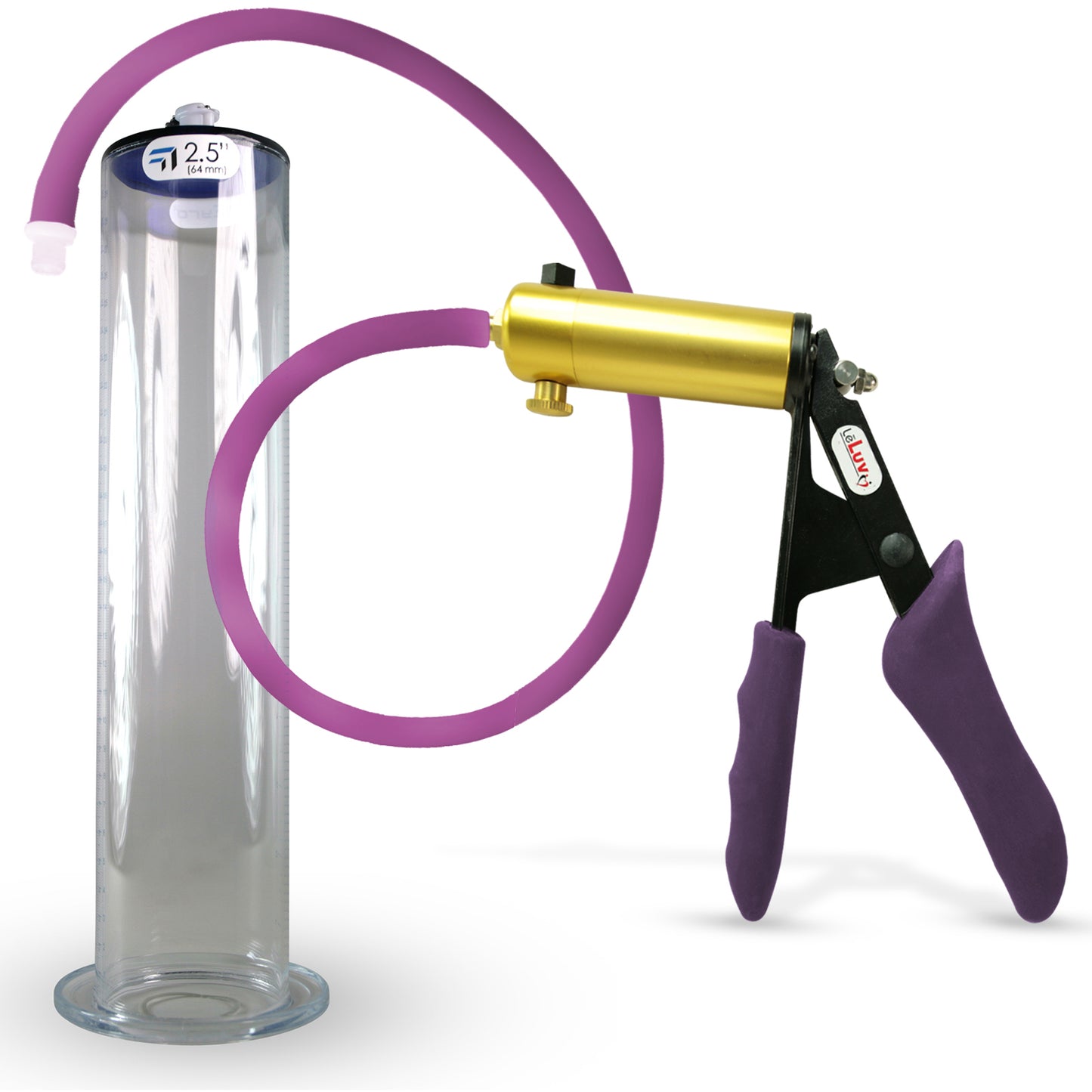 Penis Pump LeLuv ULTIMA Handle & Hose Silicone Ergonomic Grips, Silicone Hose with WIDE FLANGE Cylinder