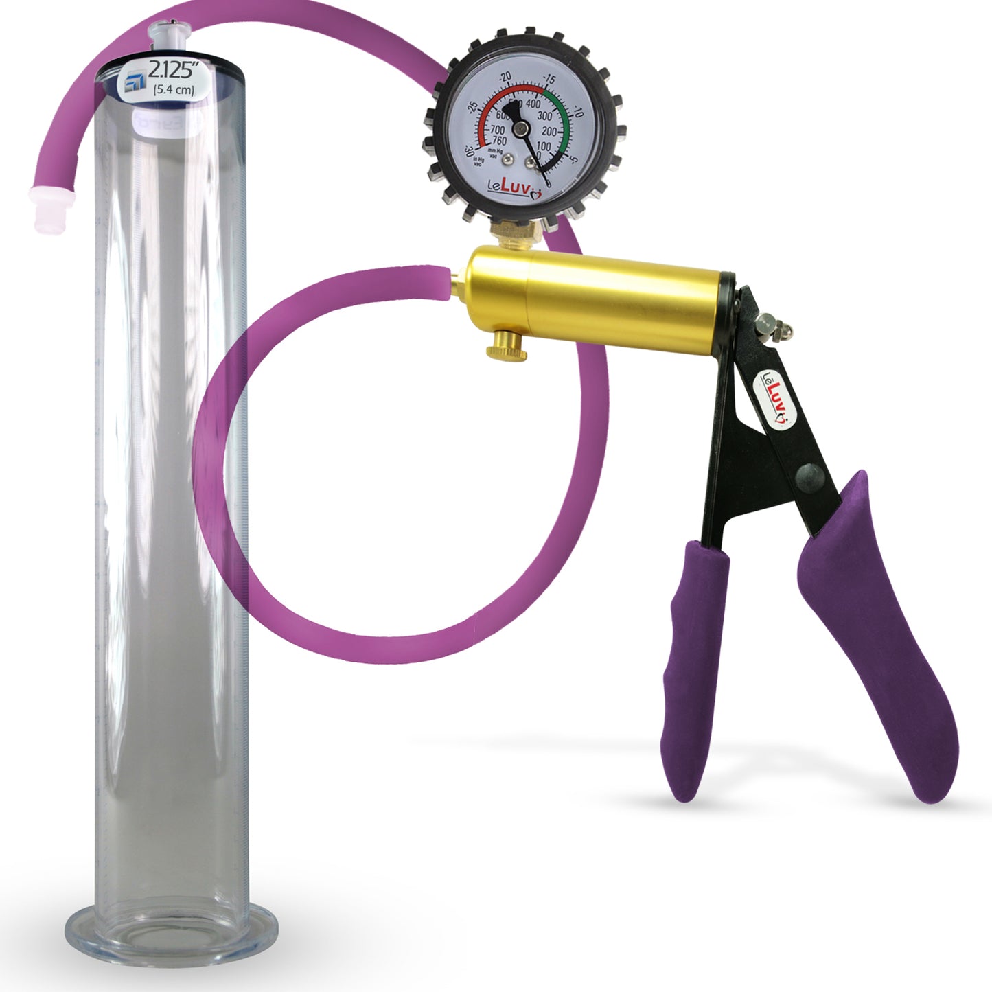 Penis Pump LeLuv ULTIMA Handle & Hose Silicone Ergonomic Grips, Silicone Hose with WIDE FLANGE Cylinder