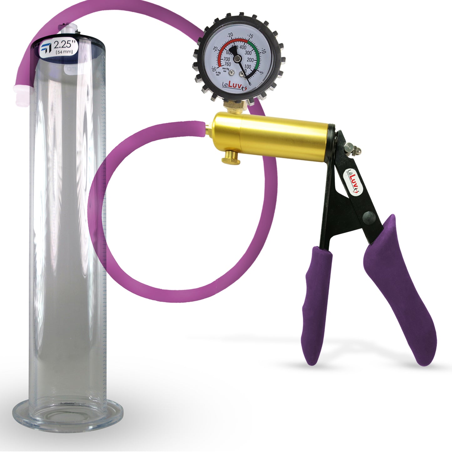 Penis Pump LeLuv ULTIMA Handle & Hose Silicone Ergonomic Grips, Silicone Hose with WIDE FLANGE Cylinder