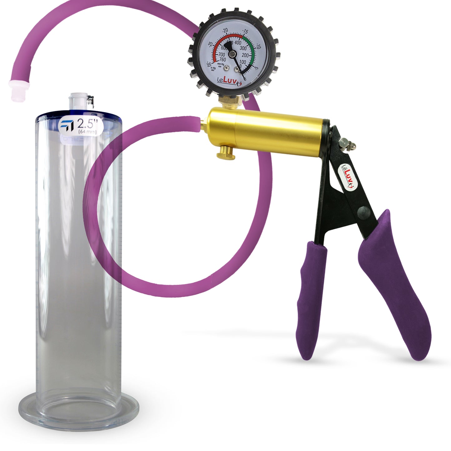 Penis Pump LeLuv ULTIMA Handle & Hose Silicone Ergonomic Grips, Silicone Hose with WIDE FLANGE Cylinder