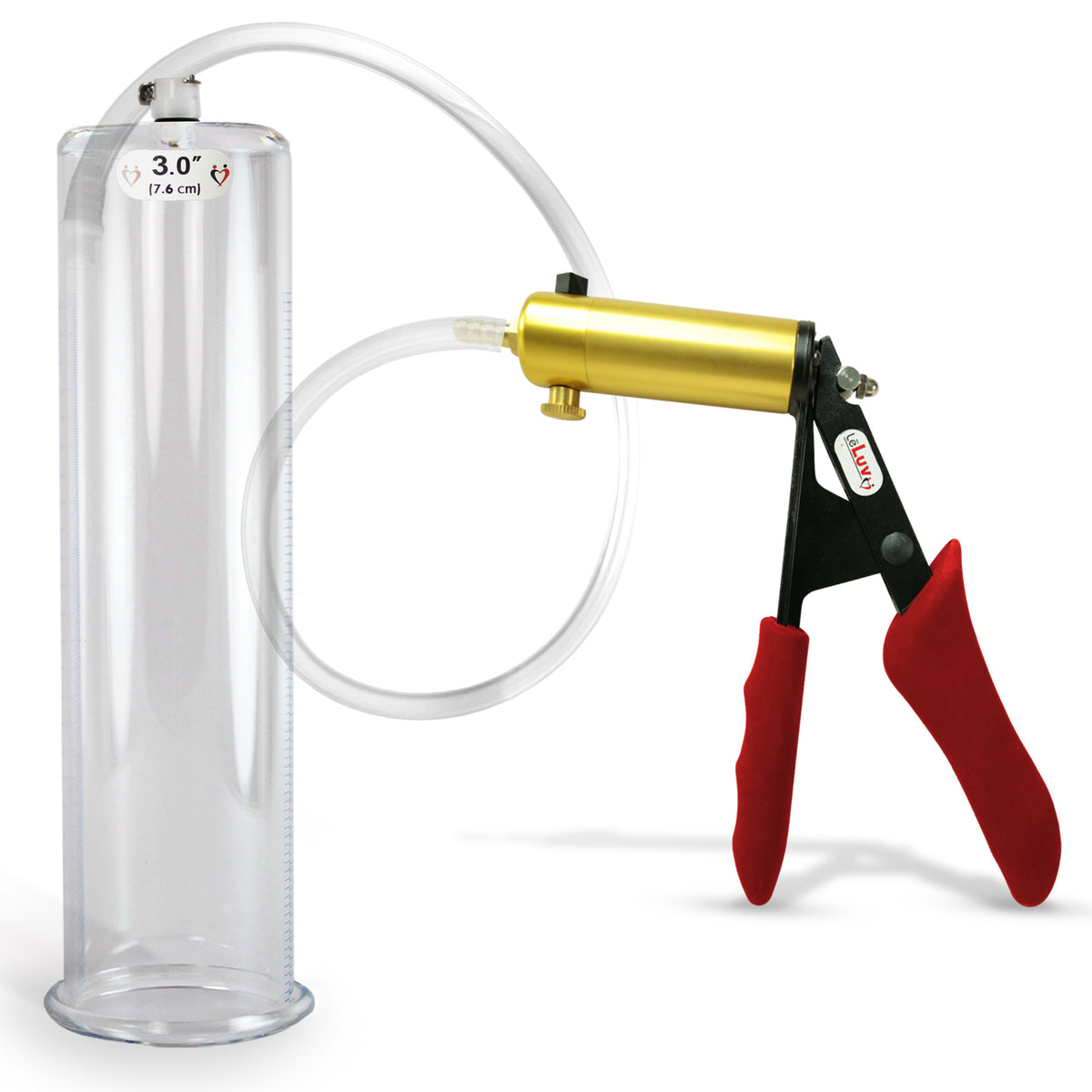 LeLuv® Ultima Penis Pump -  Ergonomic Silicone Grips and Clear Hose with Round Flange Cylinders