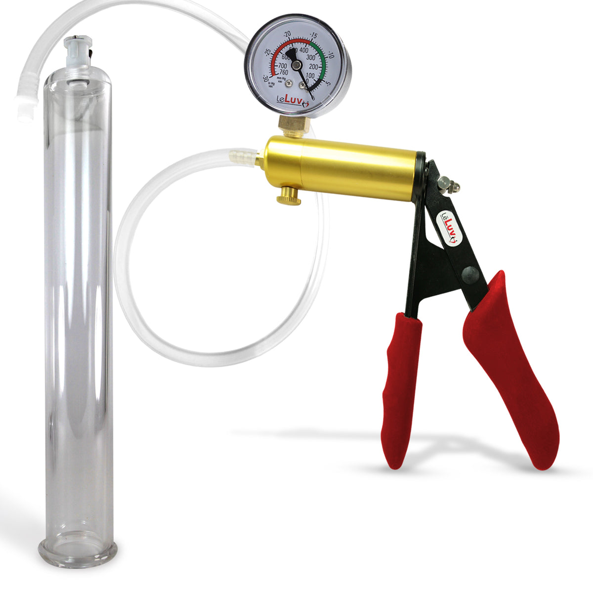 LeLuv® Ultima Penis Pump -  Ergonomic Silicone Grips and Clear Hose with Round Flange Cylinders